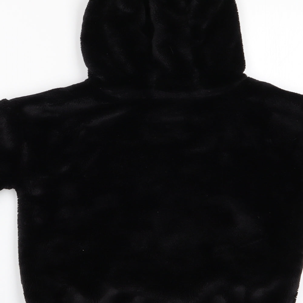 NEXT Girls Black   Pullover Hoodie Size 4 Years  - Fleece effect exterior