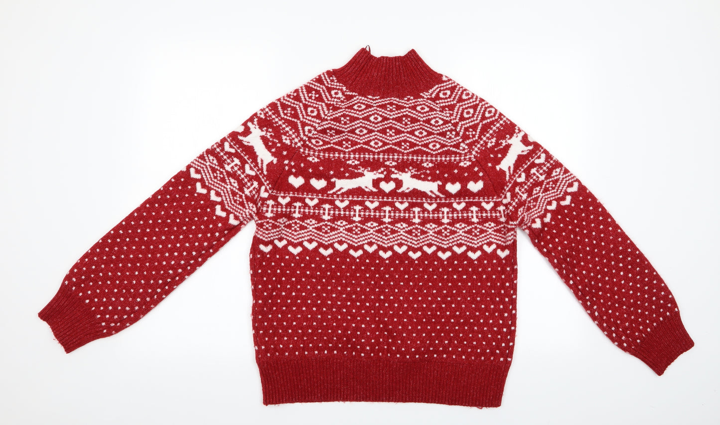 Florence and Fre Womens Red Animal Print  Pullover Jumper Size 14  - Christmas Jumper