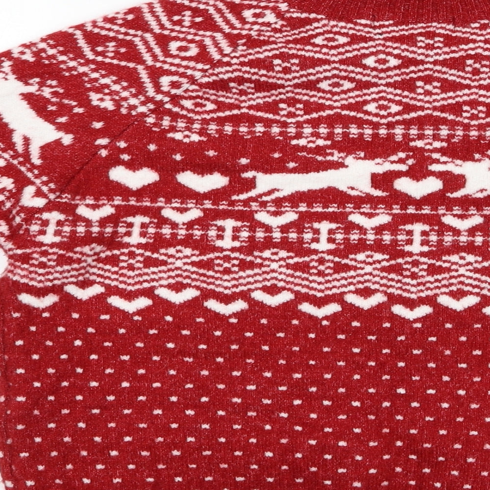 Florence and Fre Womens Red Animal Print  Pullover Jumper Size 14  - Christmas Jumper