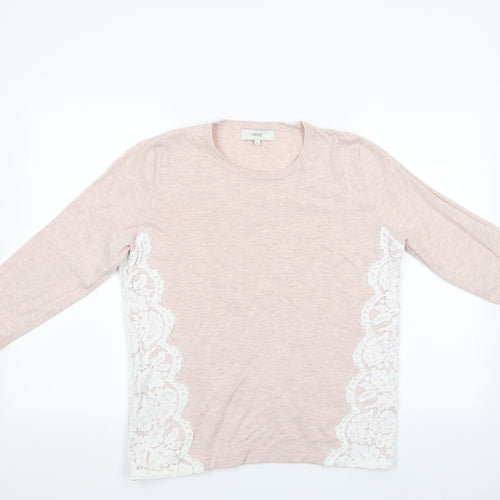 NEXT Womens Pink   Pullover Jumper Size 14  - Lace Sides