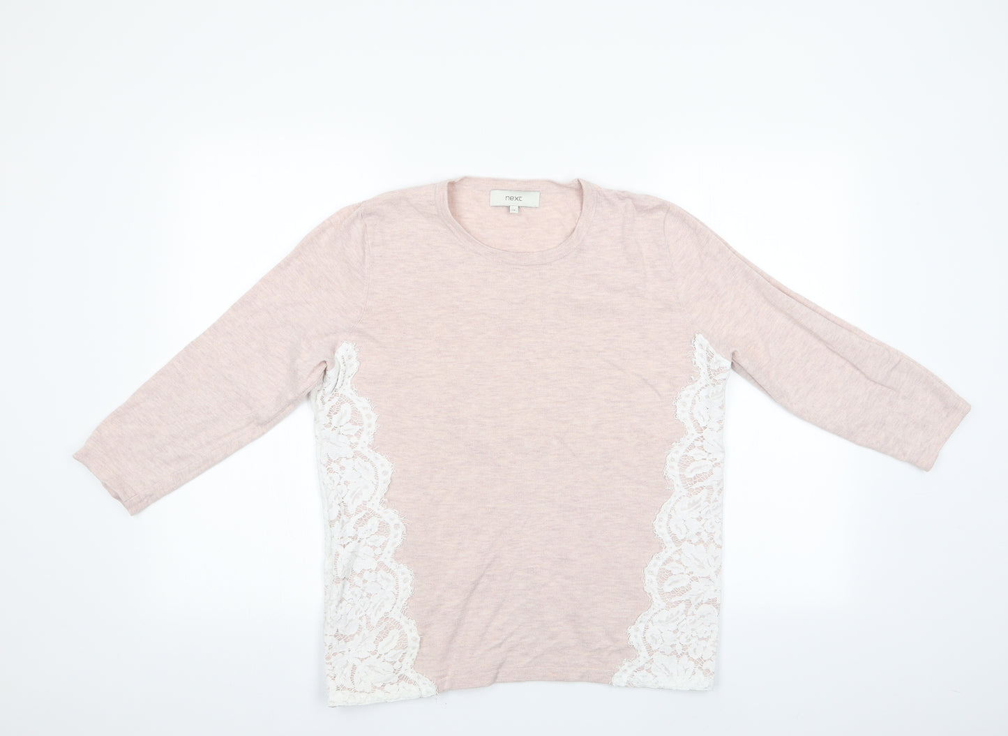 NEXT Womens Pink   Pullover Jumper Size 14  - Lace Sides