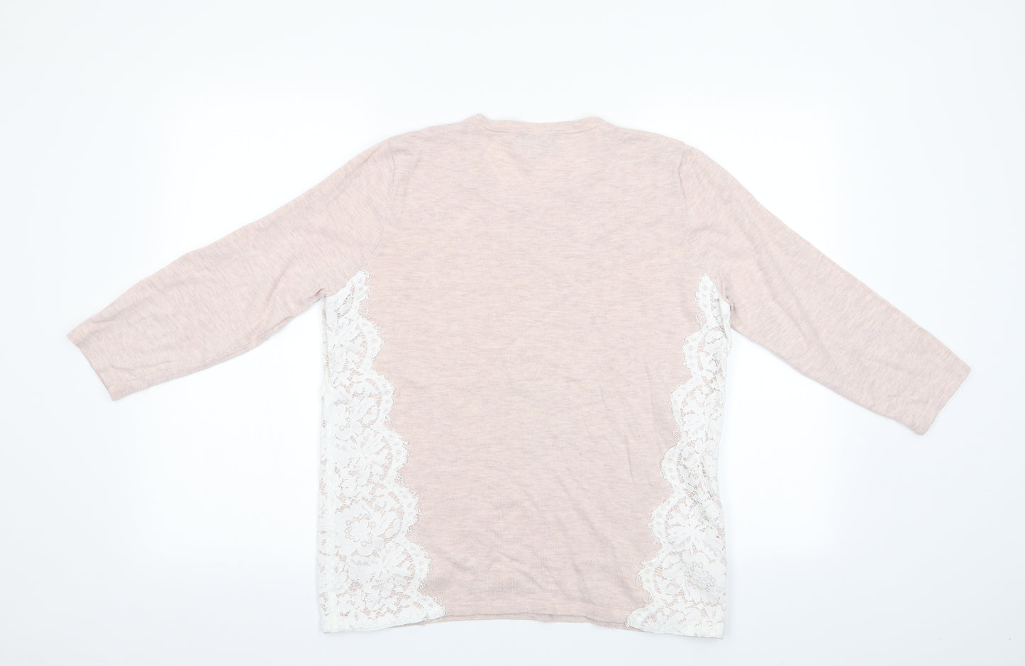 NEXT Womens Pink   Pullover Jumper Size 14  - Lace Sides