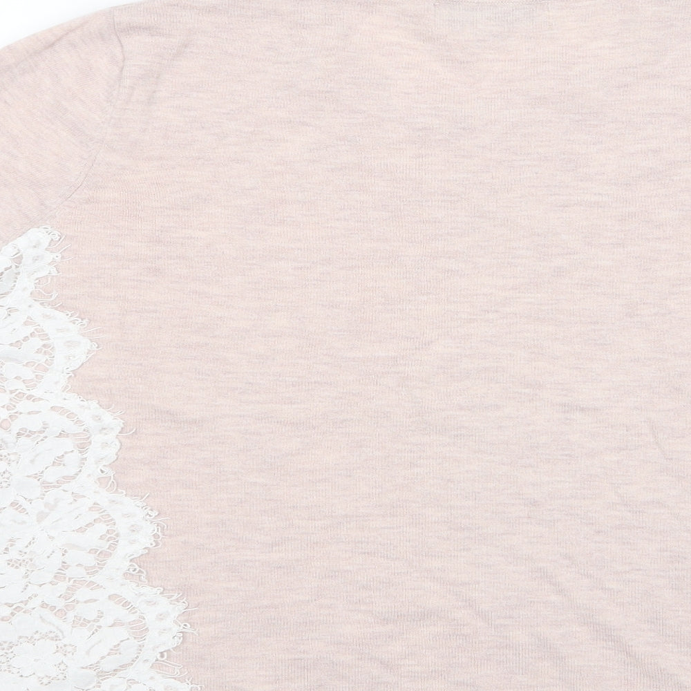 NEXT Womens Pink   Pullover Jumper Size 14  - Lace Sides