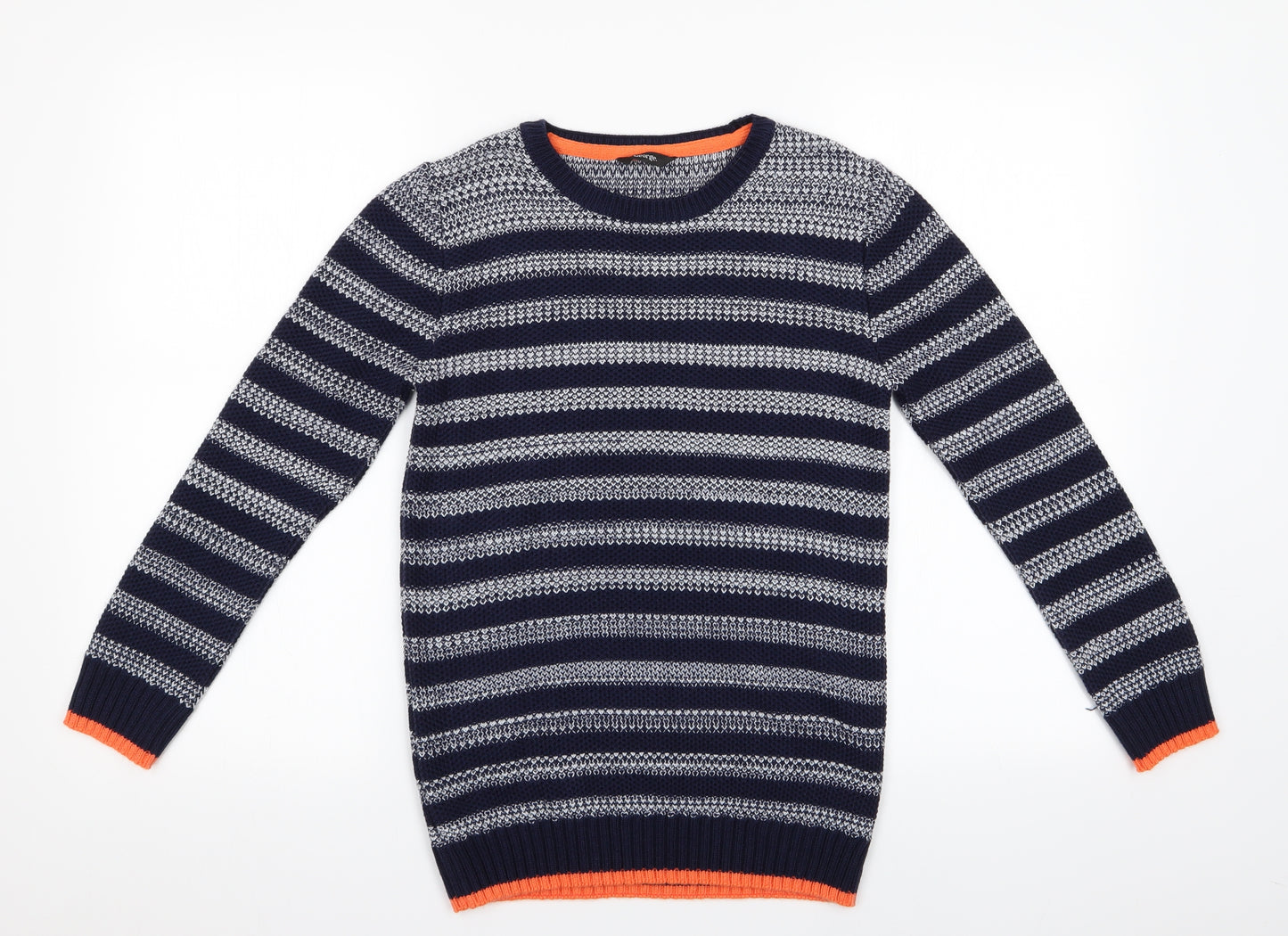 George Boys Blue Striped  Pullover Jumper Size 10-11 Years