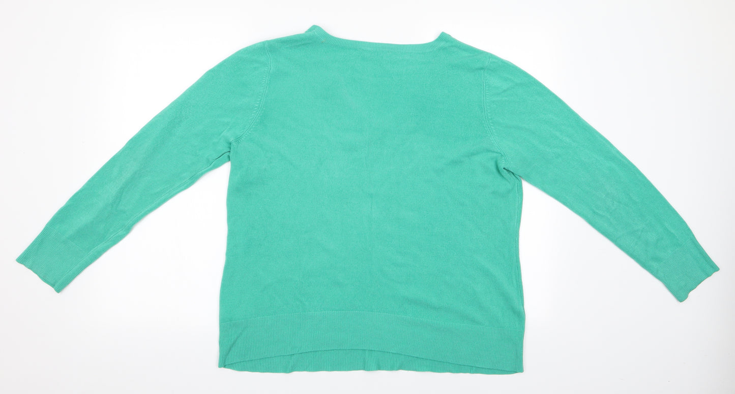 Love Knitwe Womens Green   Pullover Jumper Size 18