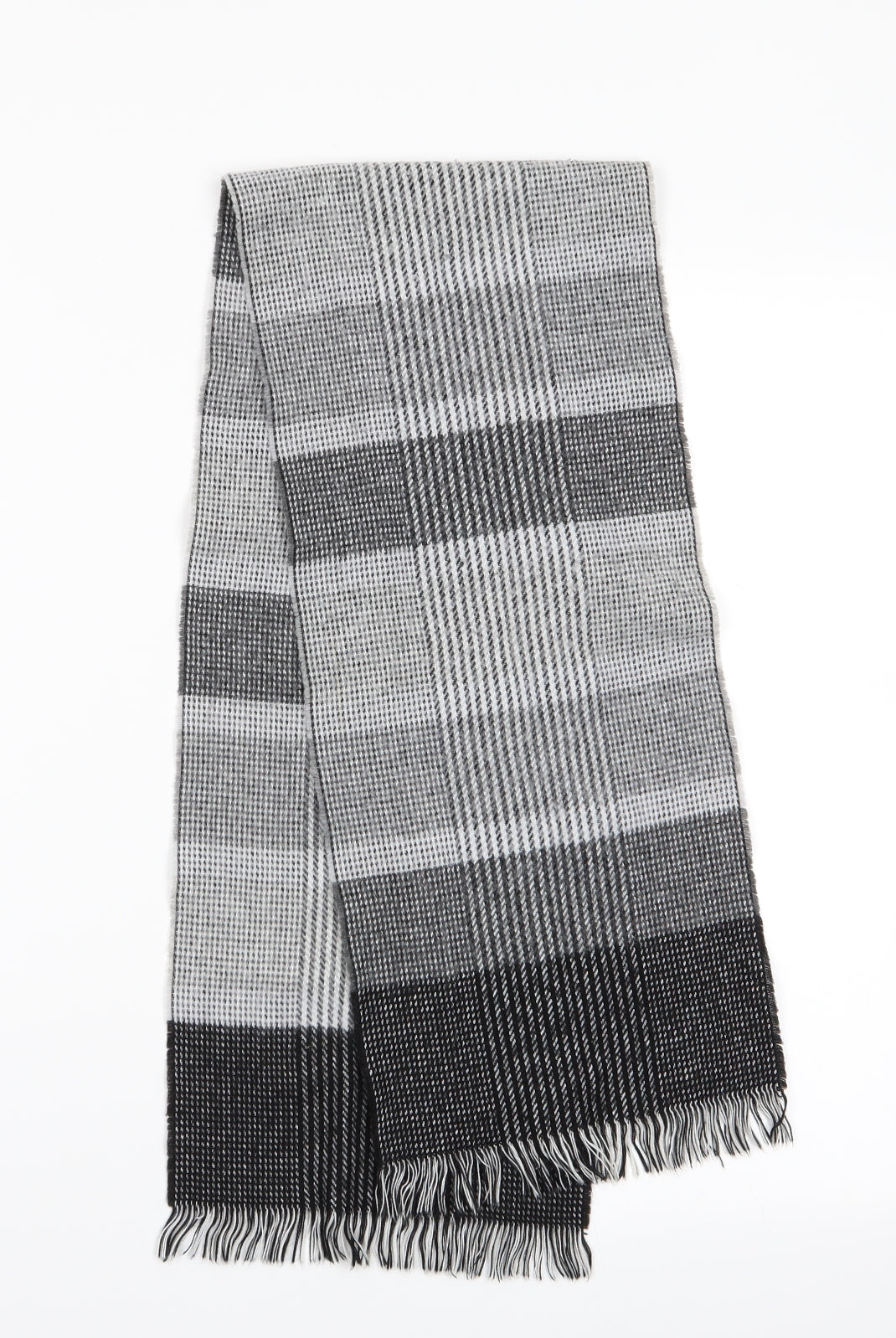 Preworn Mens Grey Plaids & Checks  Scarf  One Size