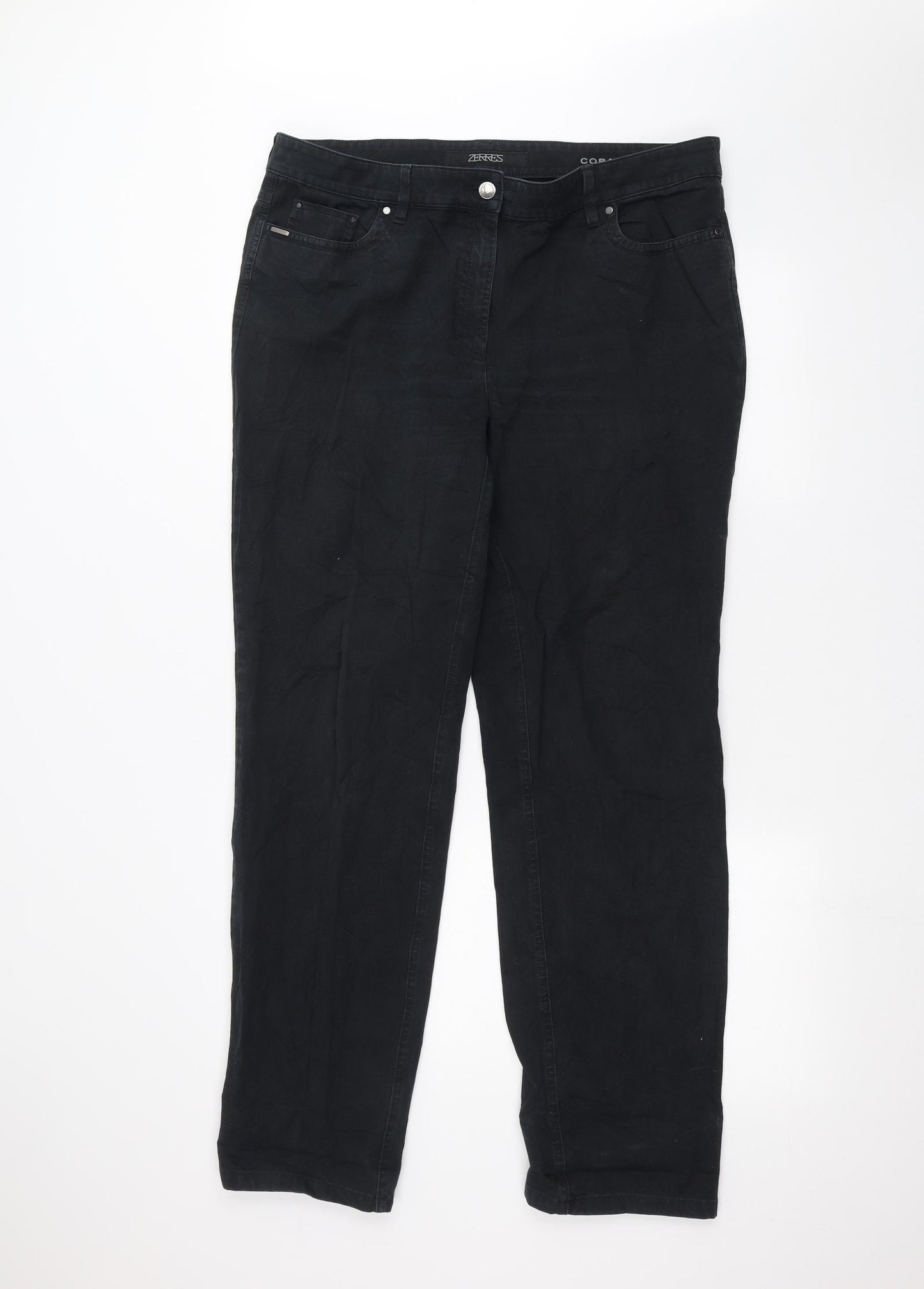 ZERRES Mens Black   Straight Jeans Size 34 in L29 in
