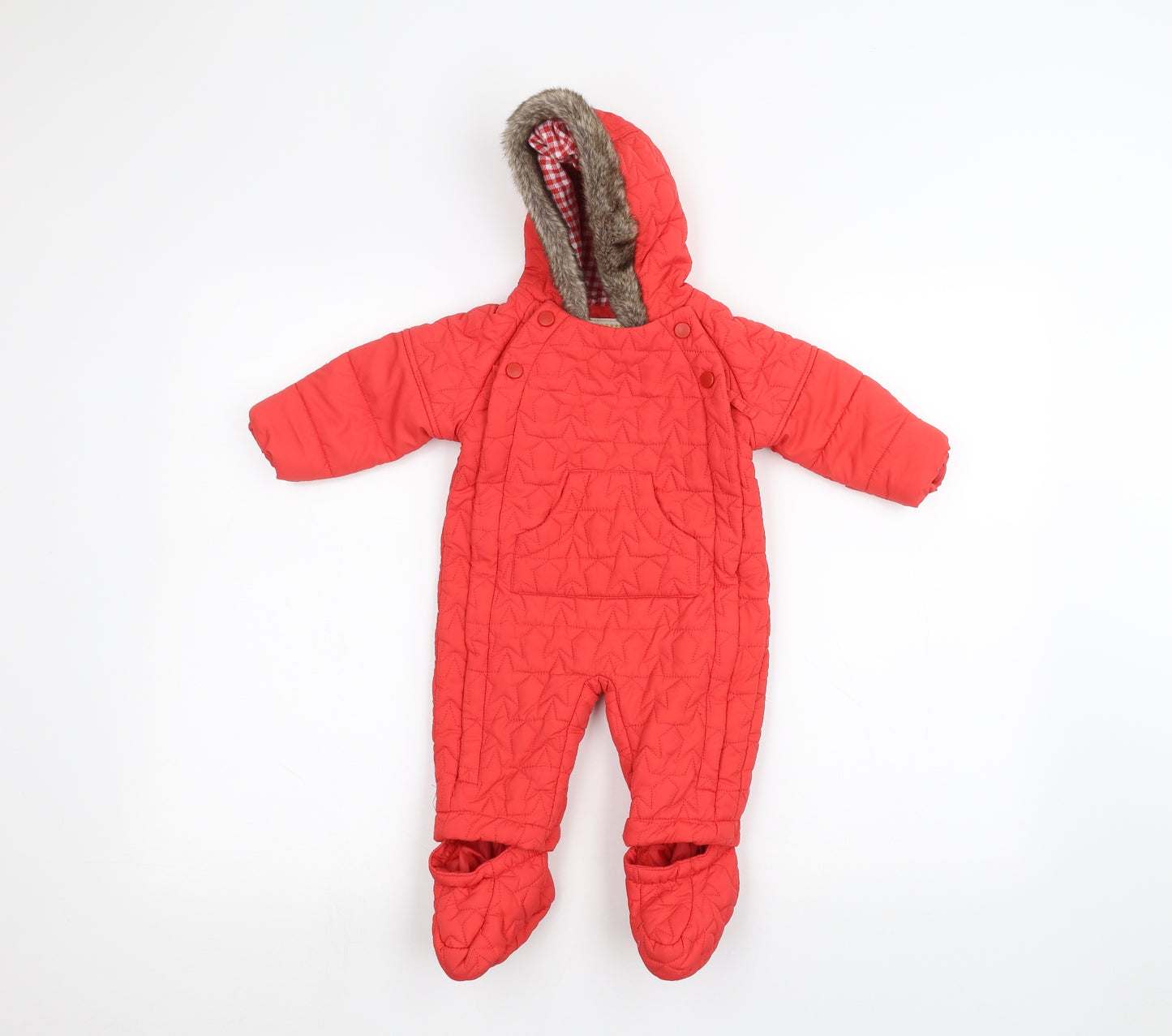 Marks and Spencer Boys Orange   Basic Coat Snowsuit Size 3-6 Months