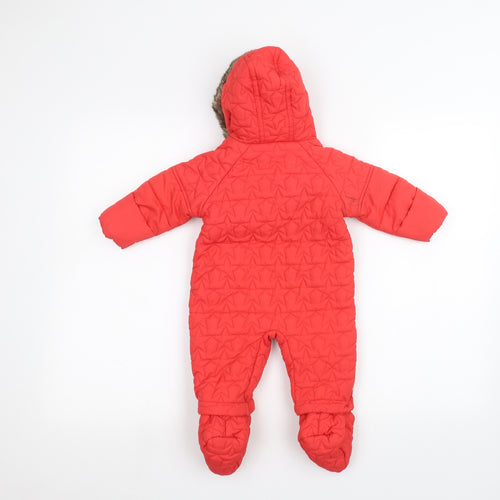 Marks and Spencer Boys Orange   Basic Coat Snowsuit Size 3-6 Months