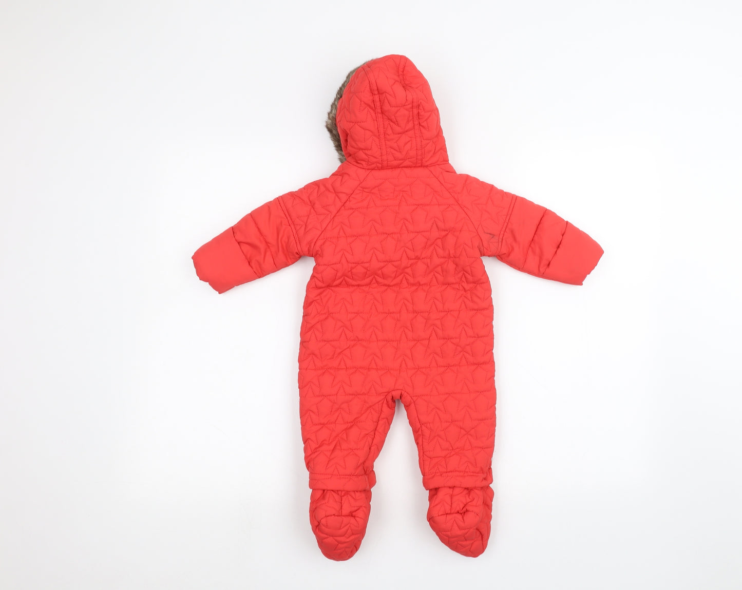 Marks and Spencer Boys Orange   Basic Coat Snowsuit Size 3-6 Months