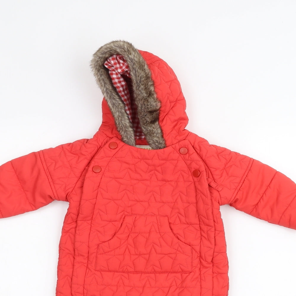 Marks and Spencer Boys Orange   Basic Coat Snowsuit Size 3-6 Months