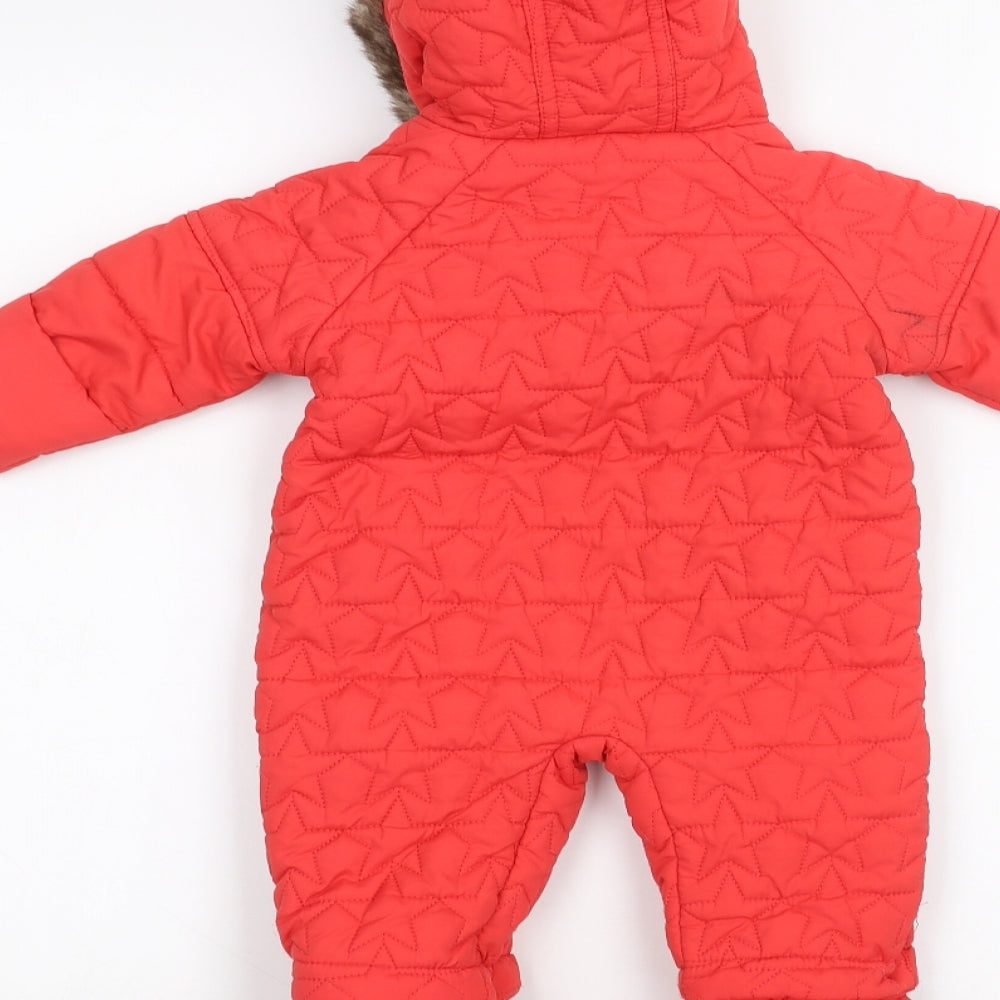 Marks and Spencer Boys Orange   Basic Coat Snowsuit Size 3-6 Months