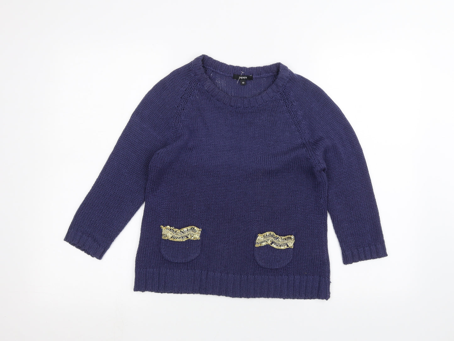Papaya Womens Blue   Pullover Jumper Size 10