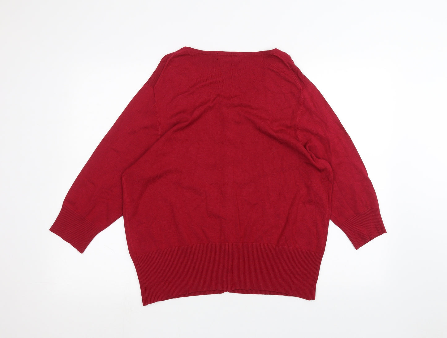 Marks and Spencer Womens Red   Cardigan Jumper Size 20