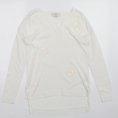NEXT Womens White   Pullover Jumper Size 8