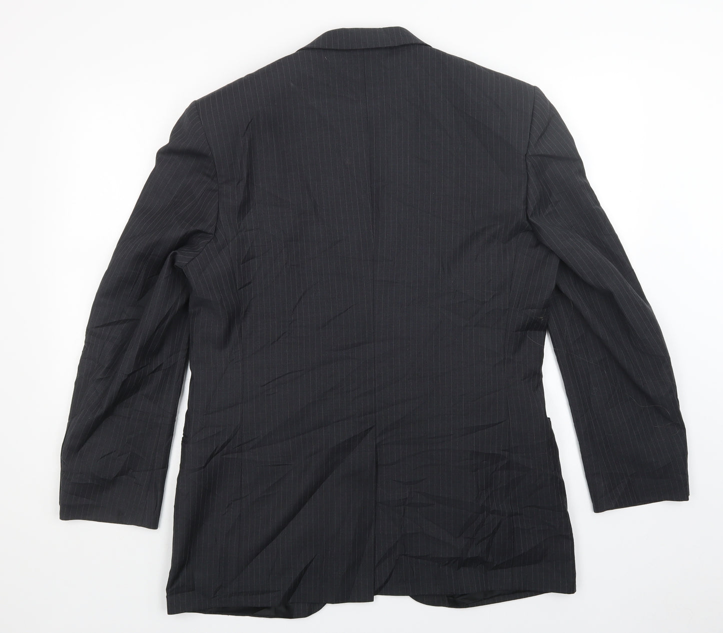 Preworn Mens Black Striped  Jacket Blazer