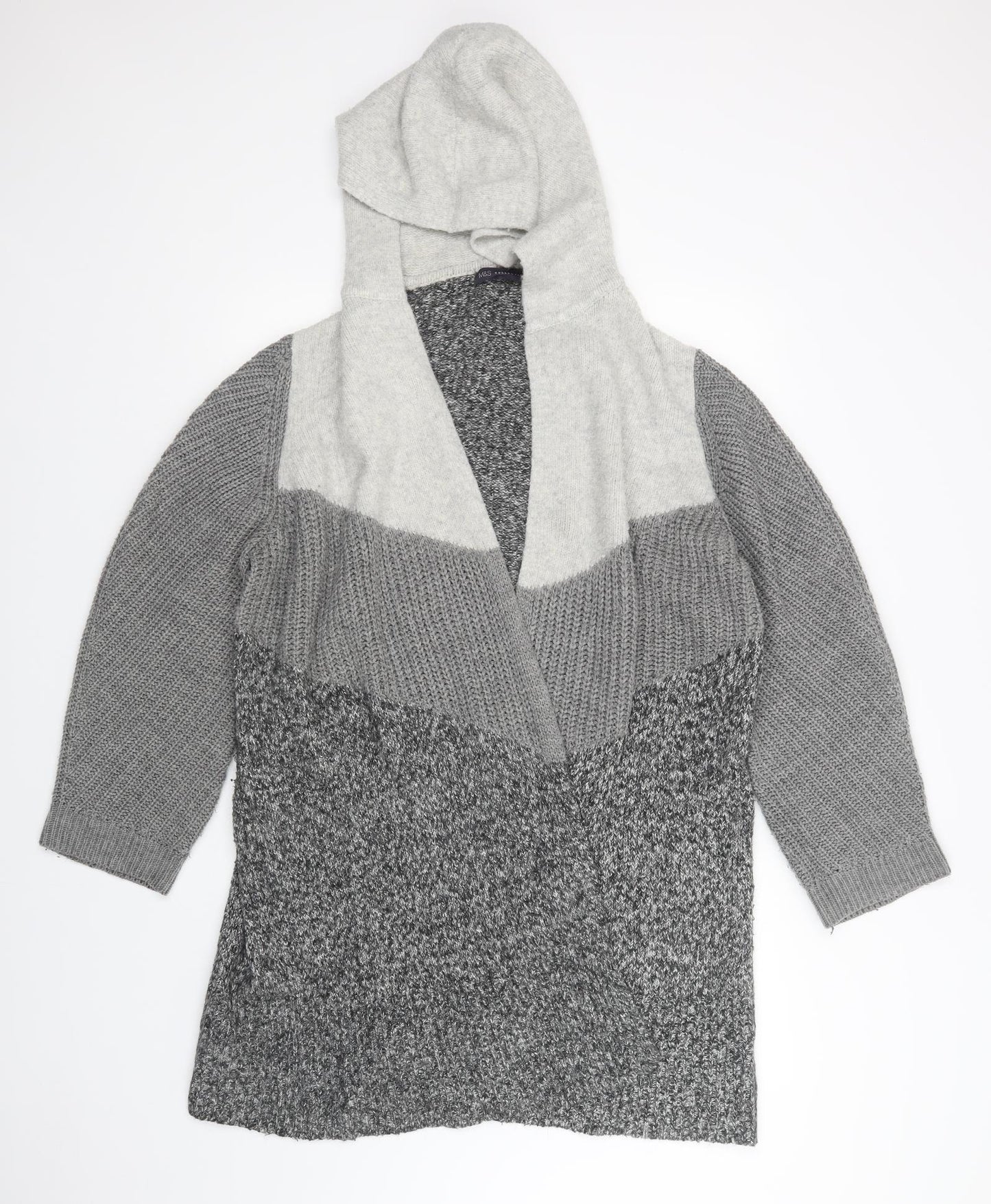 M&S Womens Grey   Overcoat Coatigan Size XL