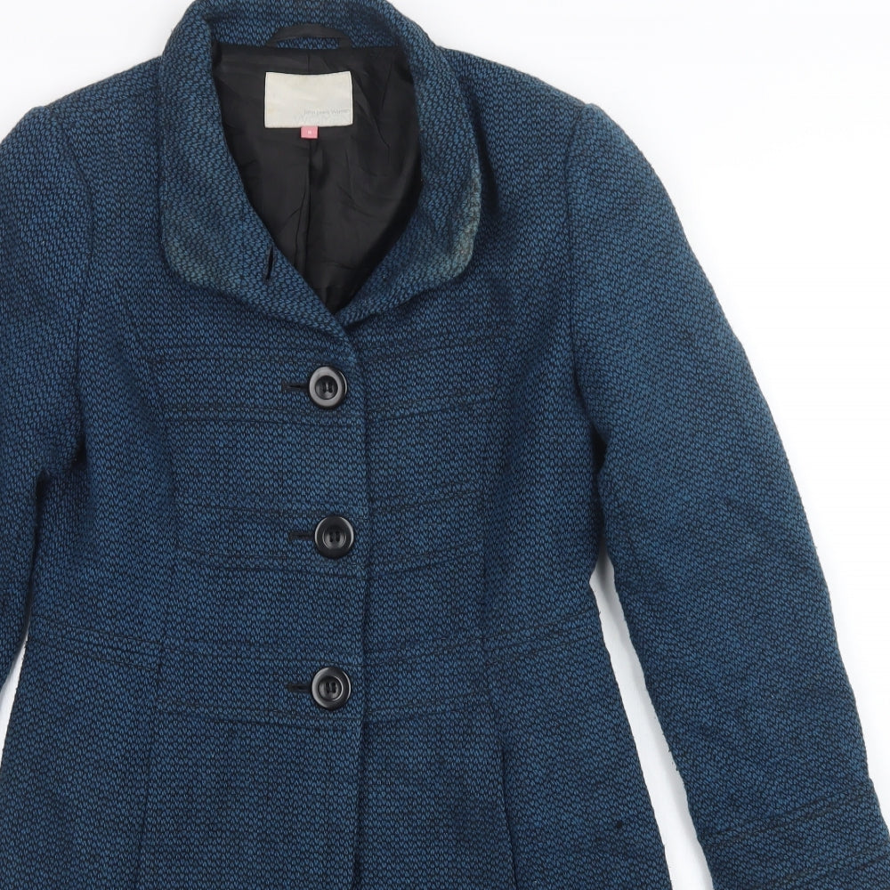 John Lewis Womens Blue   Overcoat Coat Size 8