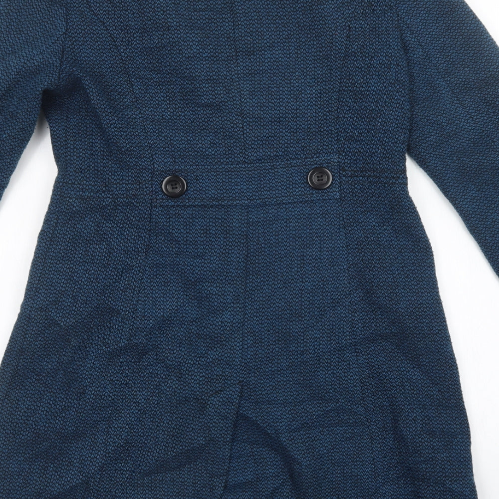 John Lewis Womens Blue   Overcoat Coat Size 8