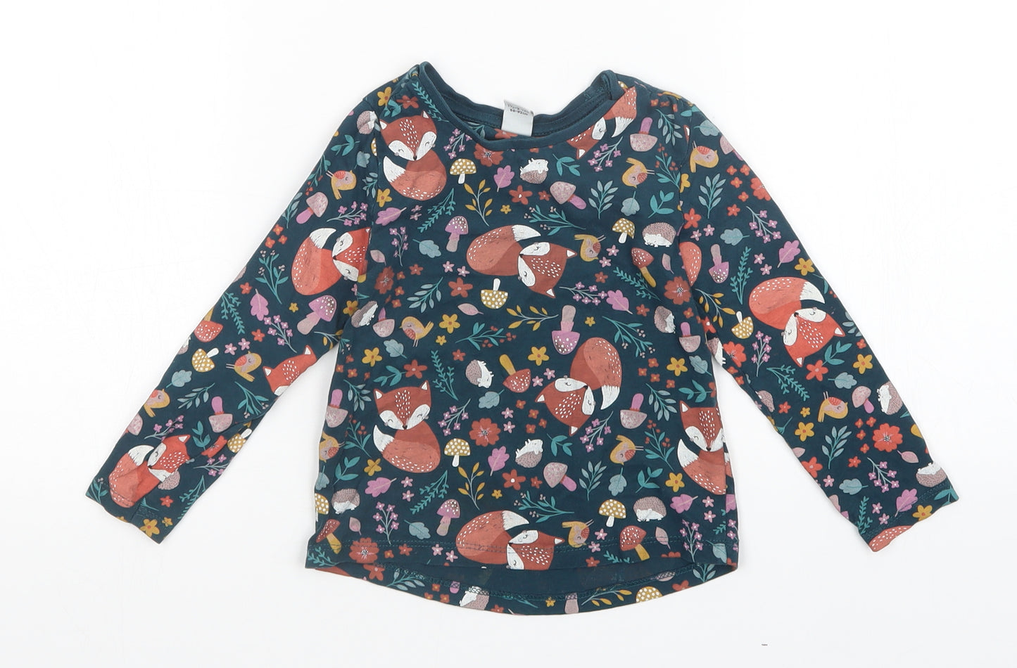 TU Girls Green Floral  Basic T-Shirt Size 18-24 Months
