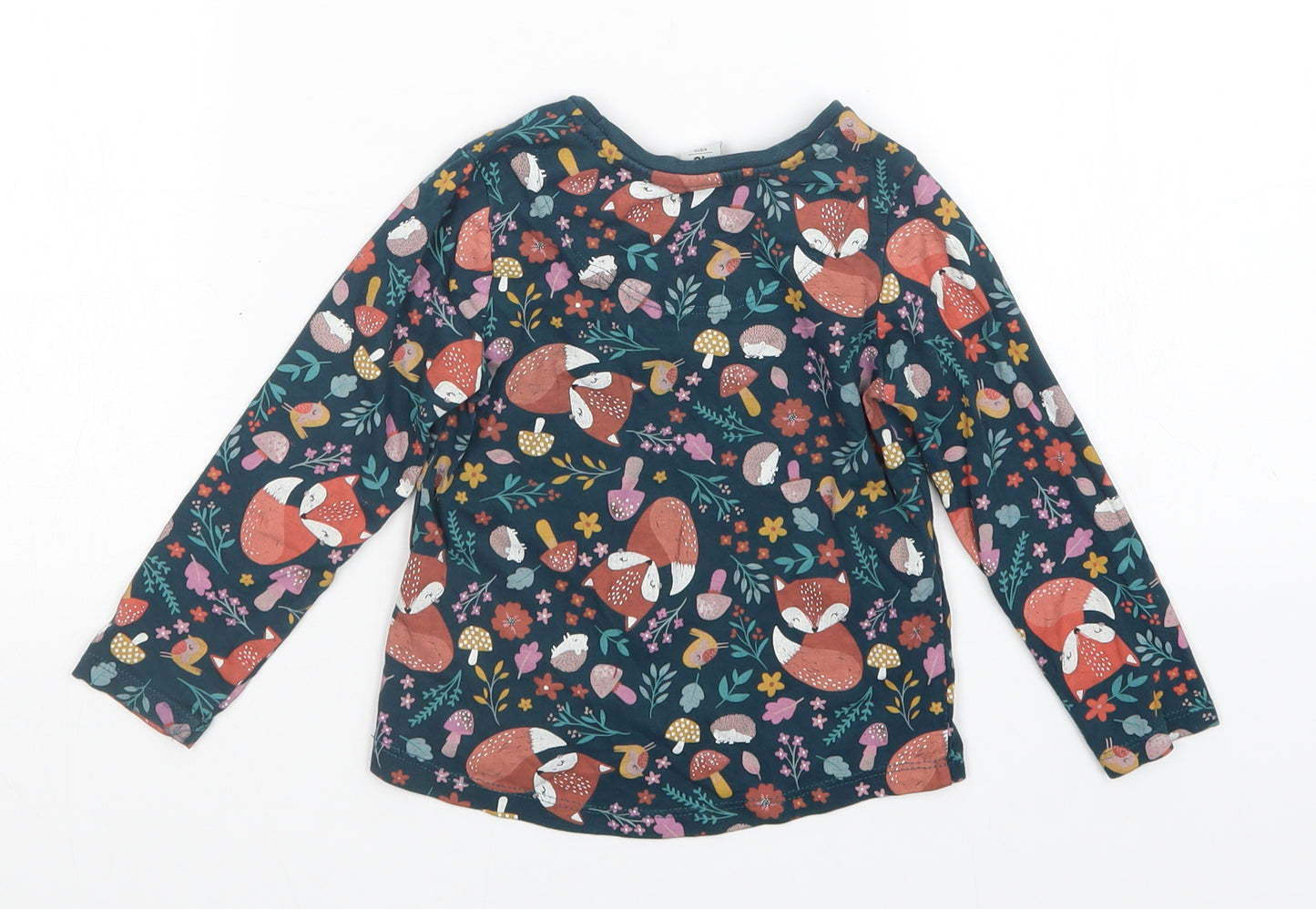 TU Girls Green Floral  Basic T-Shirt Size 18-24 Months