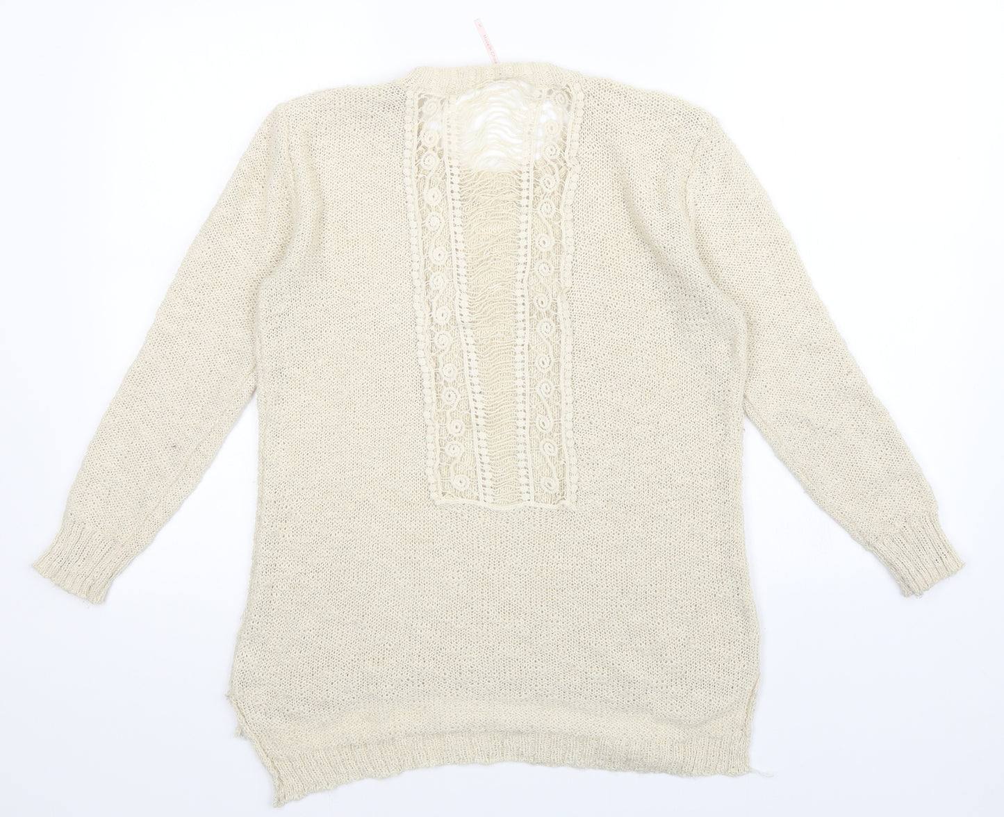 Poof Womens Beige   Pullover Jumper Size S