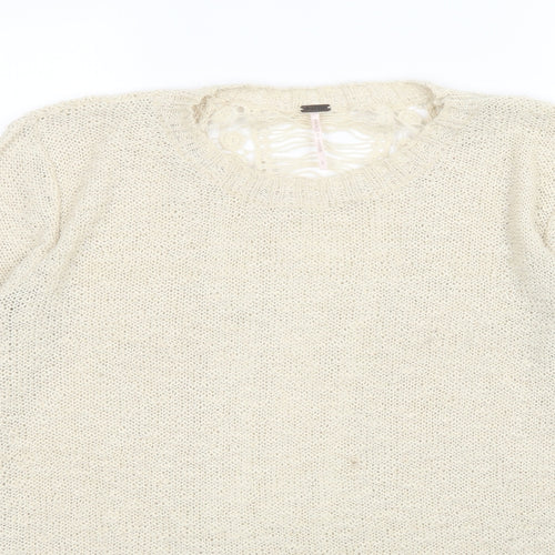 Poof Womens Beige   Pullover Jumper Size S