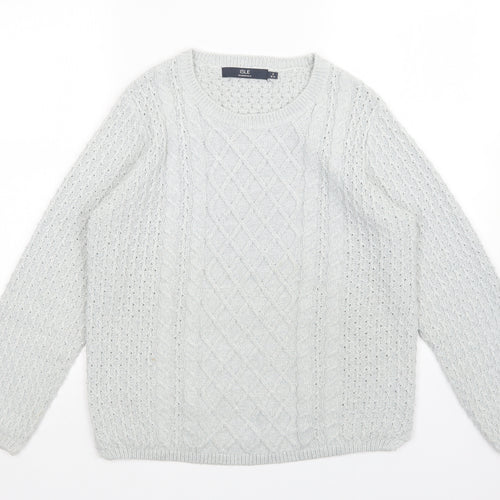 Isle Womens Grey   Pullover Jumper Size S