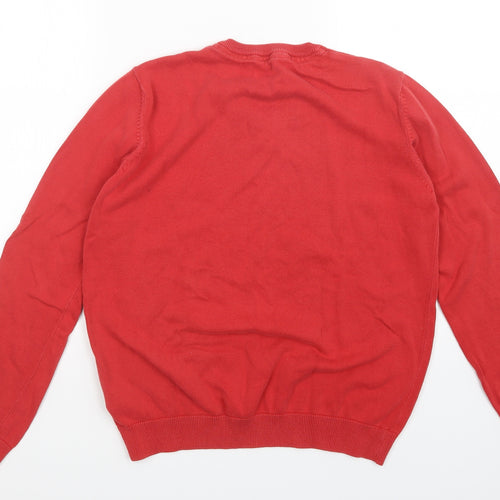 M&S Boys Red   Pullover Jumper Size 15-16 Years