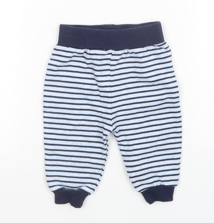 Earlydays Boys Blue Striped  Sweatpants Trousers Size 3-6 Months
