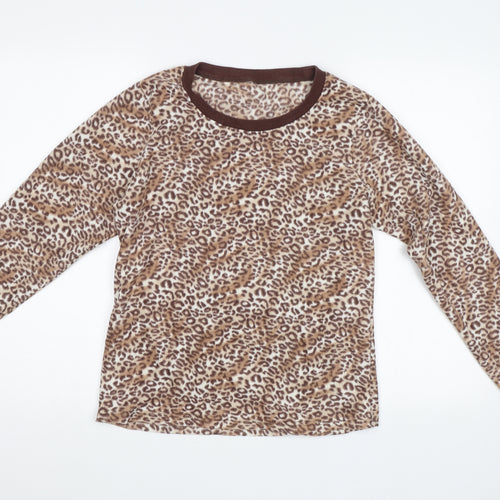 Preworn Womens Brown Animal Print  Top Pyjama Top Size S