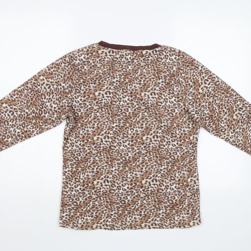 Preworn Womens Brown Animal Print  Top Pyjama Top Size S