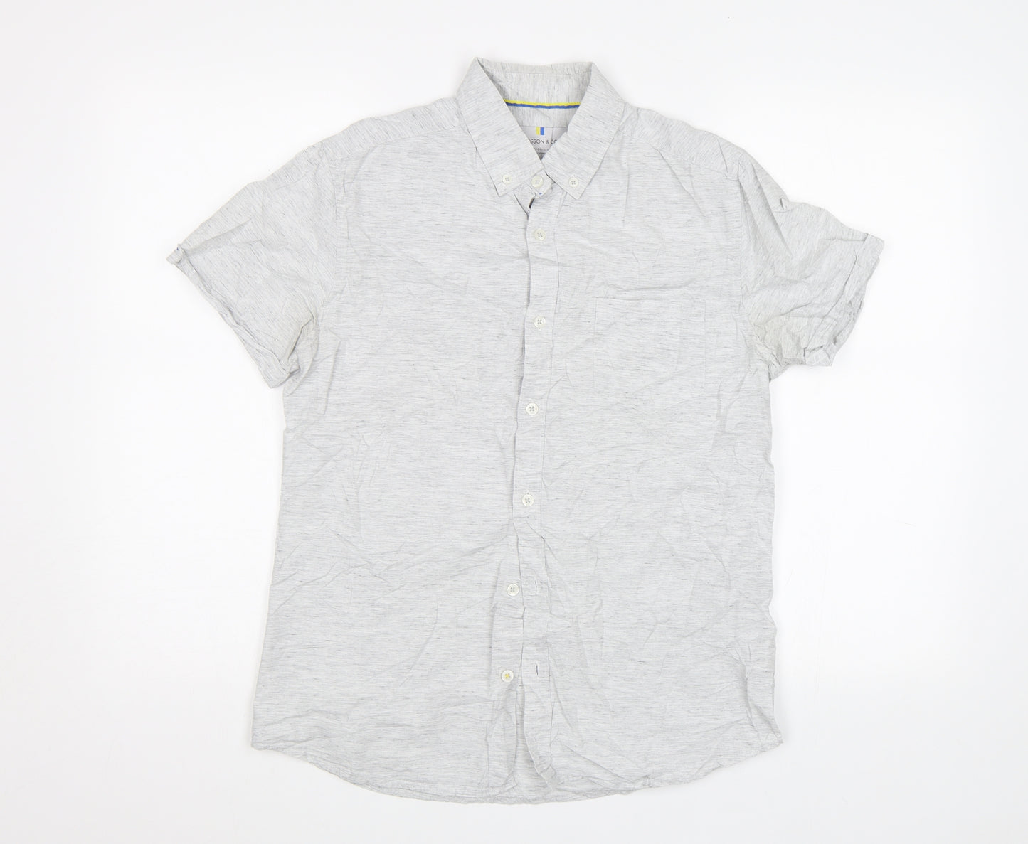 Larsson & Co Mens Beige    Button-Up Size S