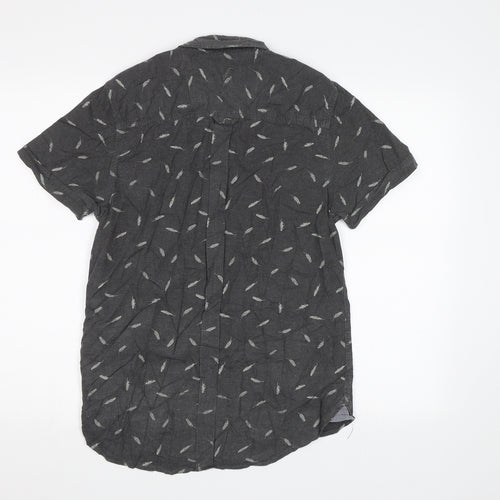 Croxley Mens Grey    Button-Up Size S  - Feather Print