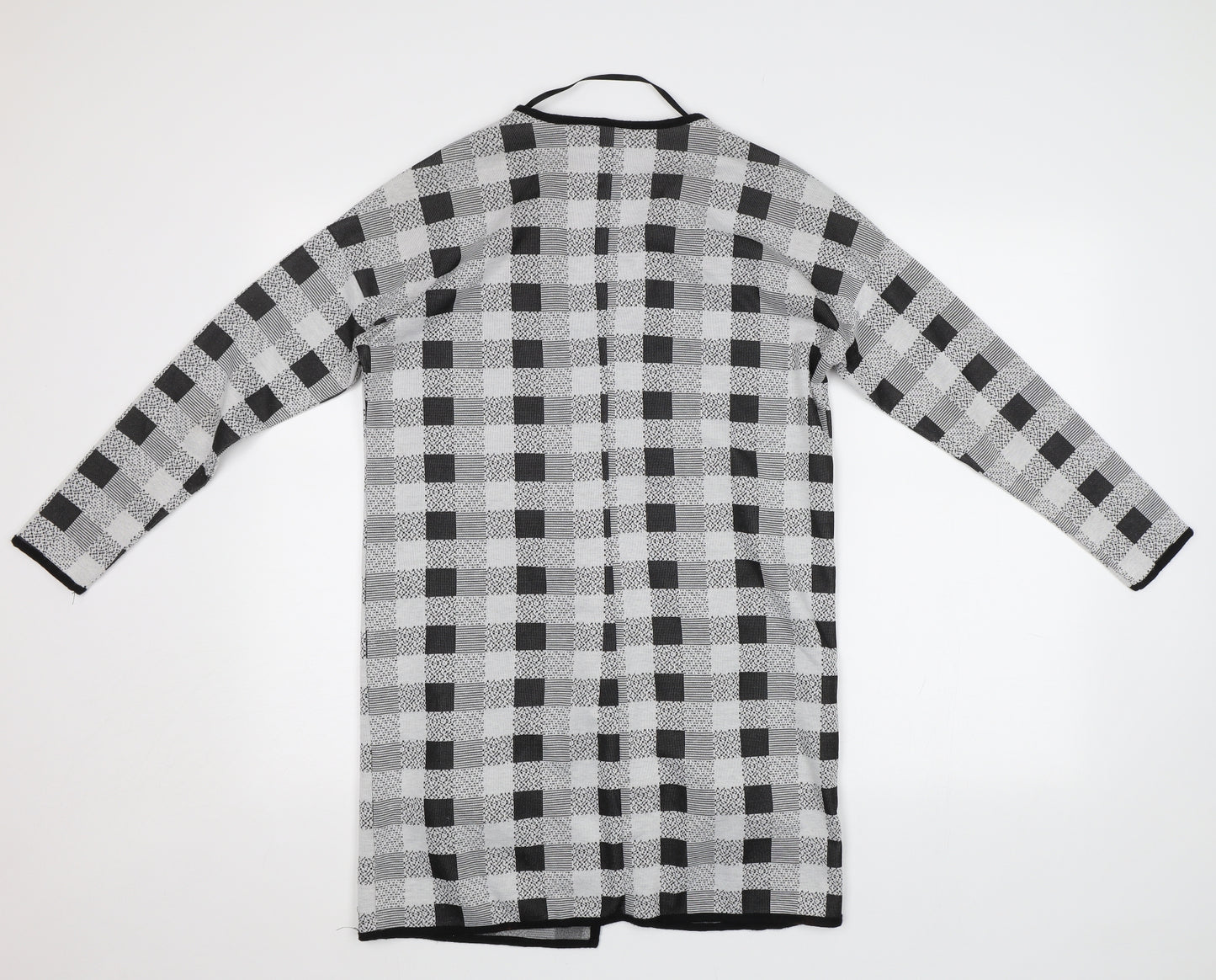 Primark Womens Grey Check  Cardigan Jumper Size 8