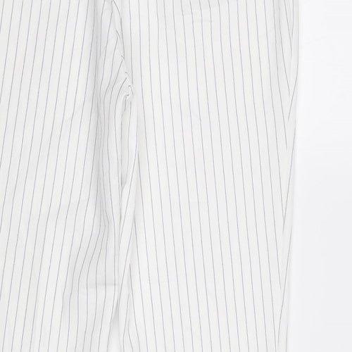 Primark Womens White Striped  Trousers  Size 10 L28 in