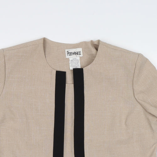 Periwinkle Womens Beige Floral  Jacket Blazer Size 14