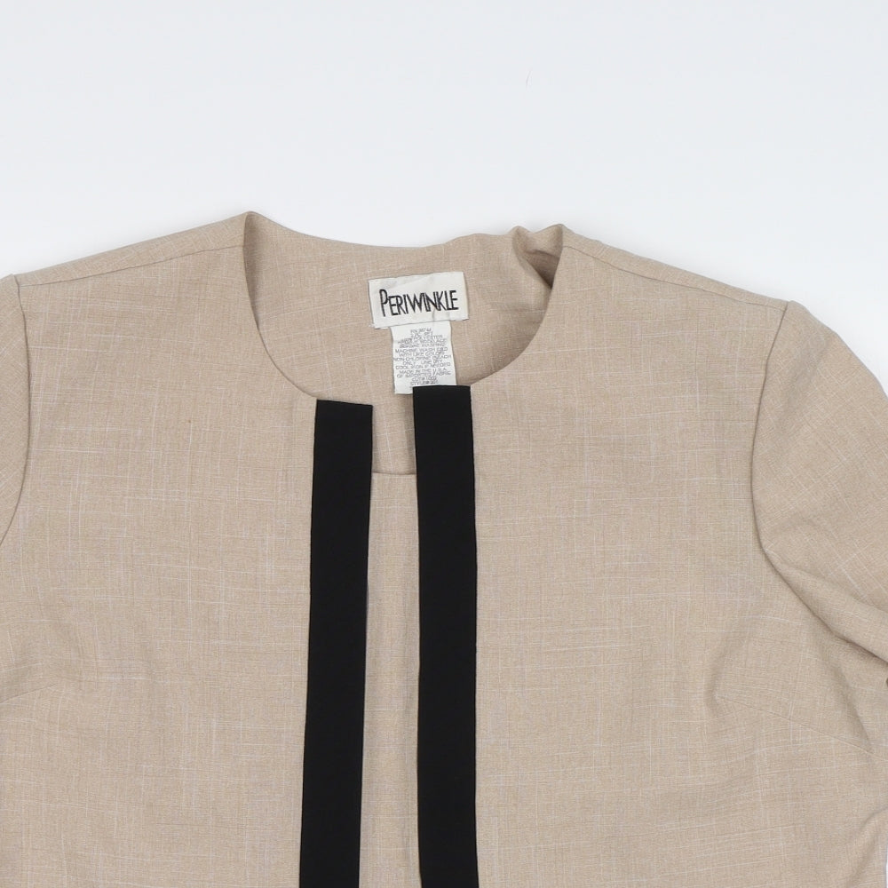 Periwinkle Womens Beige Floral  Jacket Blazer Size 14