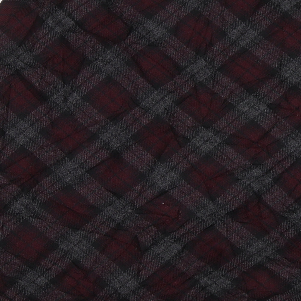 Preworn Womens Purple Check  A-Line Skirt Size 14