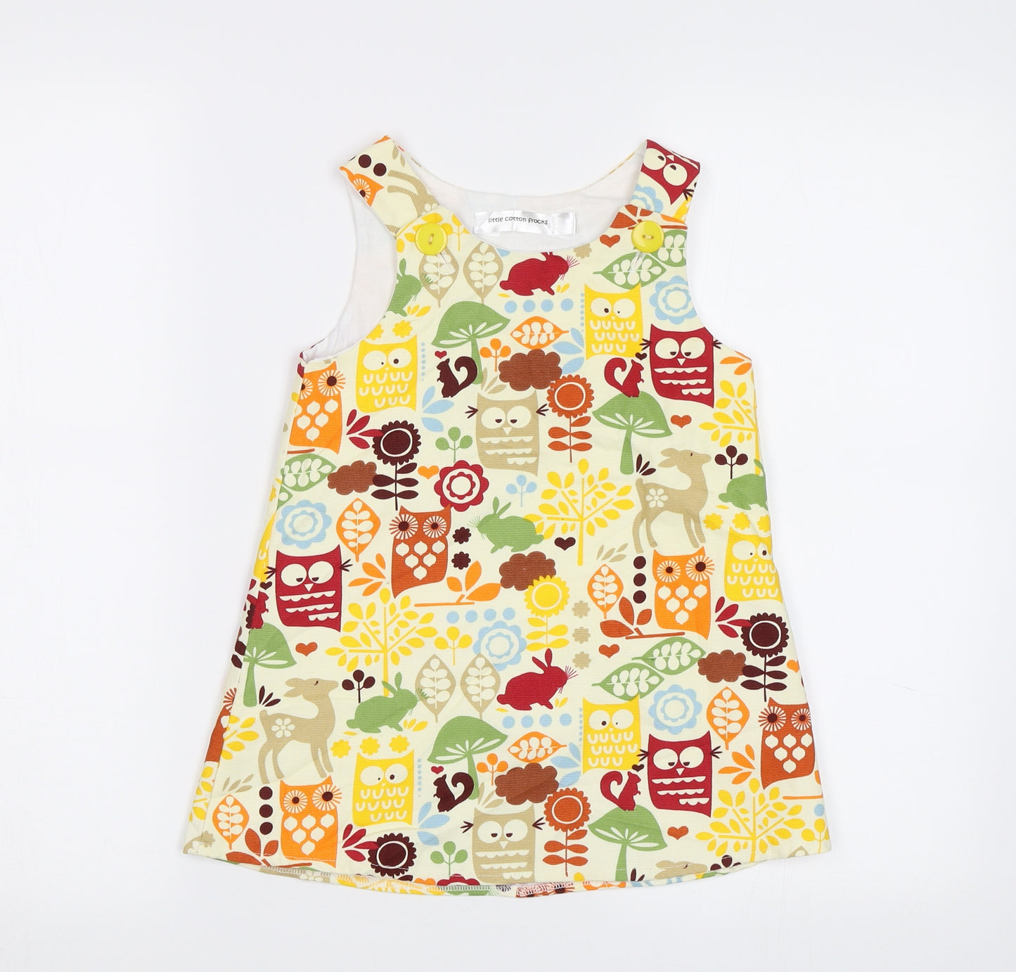 Little Cotton frocks Girls Multicoloured Geometric  A-Line  Size 4 Years  - Woodland Animals