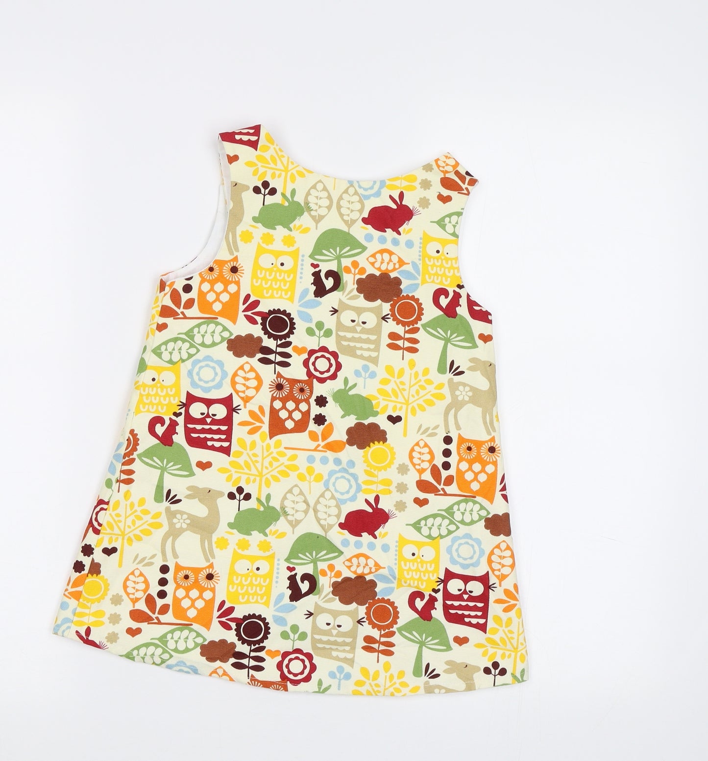 Little Cotton frocks Girls Multicoloured Geometric  A-Line  Size 4 Years  - Woodland Animals