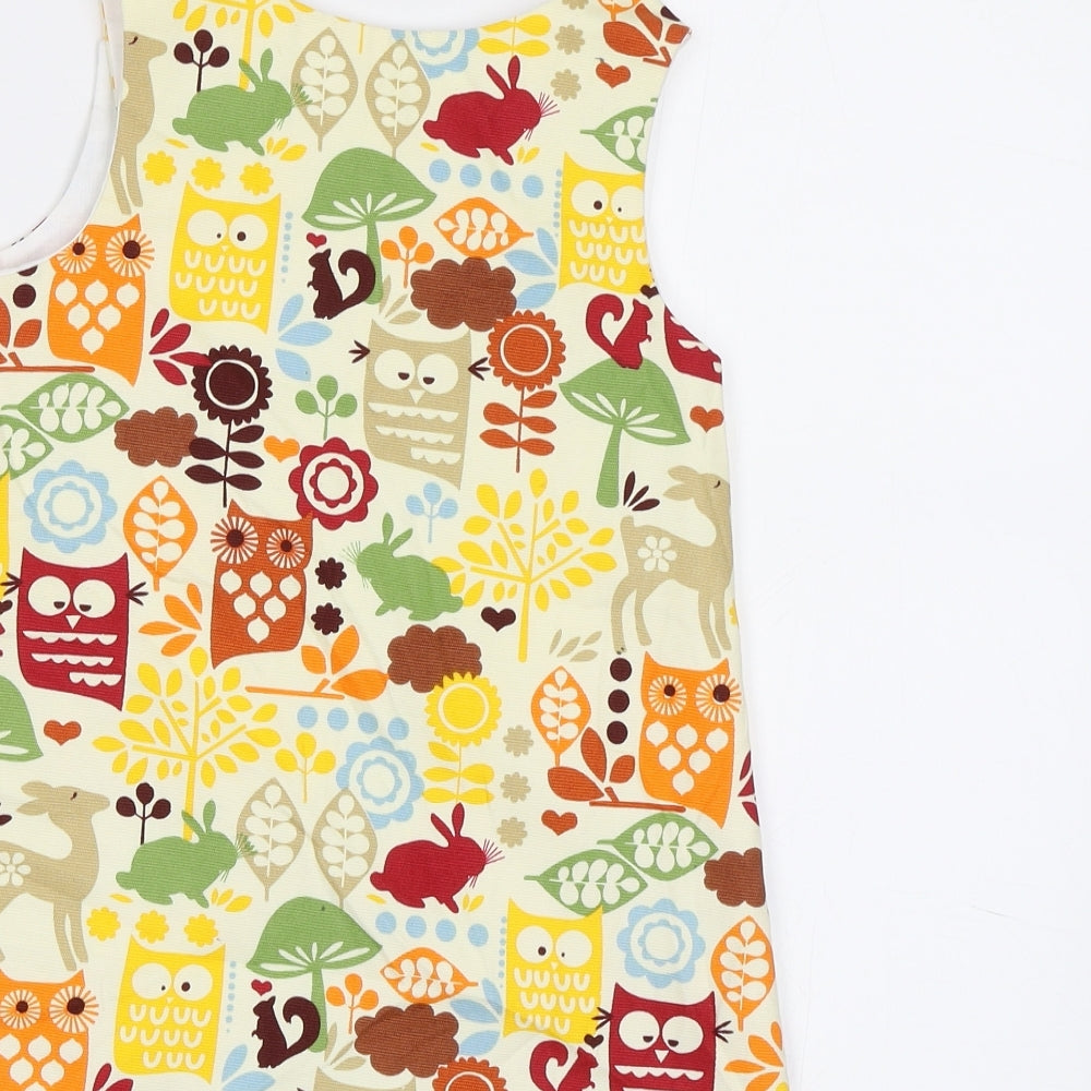 Little Cotton frocks Girls Multicoloured Geometric  A-Line  Size 4 Years  - Woodland Animals
