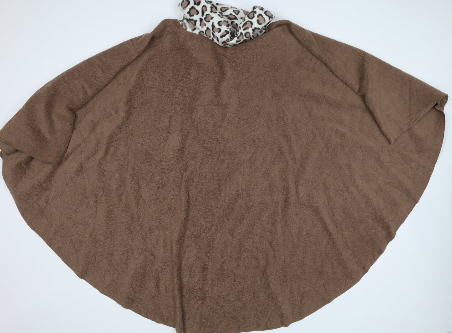 Preworn Womens Brown Animal Print  Parka Poncho One Size