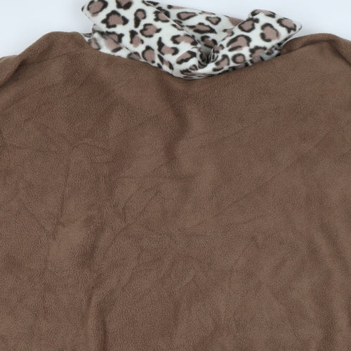 Preworn Womens Brown Animal Print  Parka Poncho One Size
