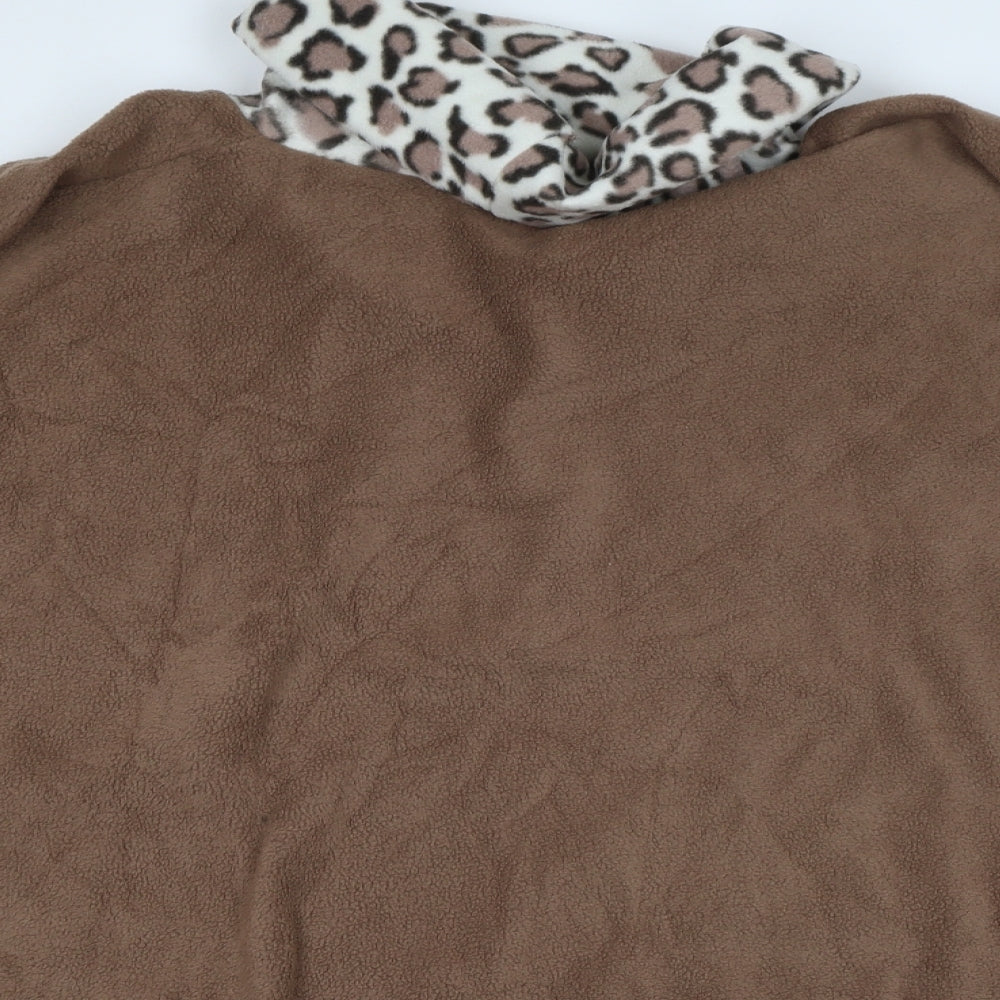Preworn Womens Brown Animal Print  Parka Poncho One Size
