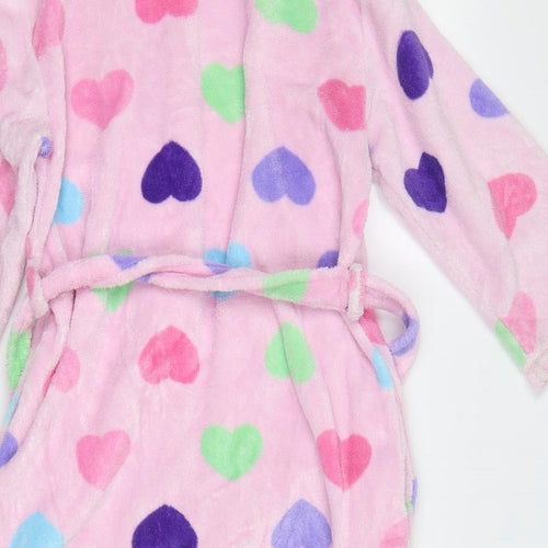 Primark Girls Pink Geometric  Kimono Robe Size 7-8 Years  - Hearts