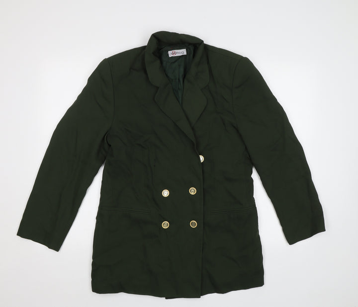 Bianca Womens Green Jacket Blazer Size 12