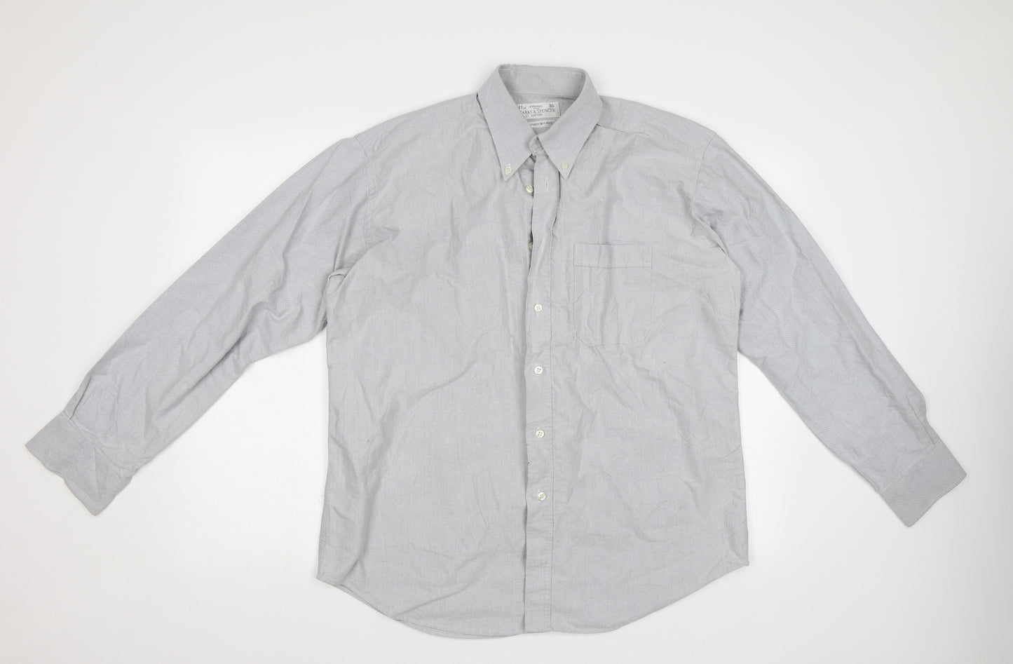 M&S Mens Grey    Dress Shirt Size 16