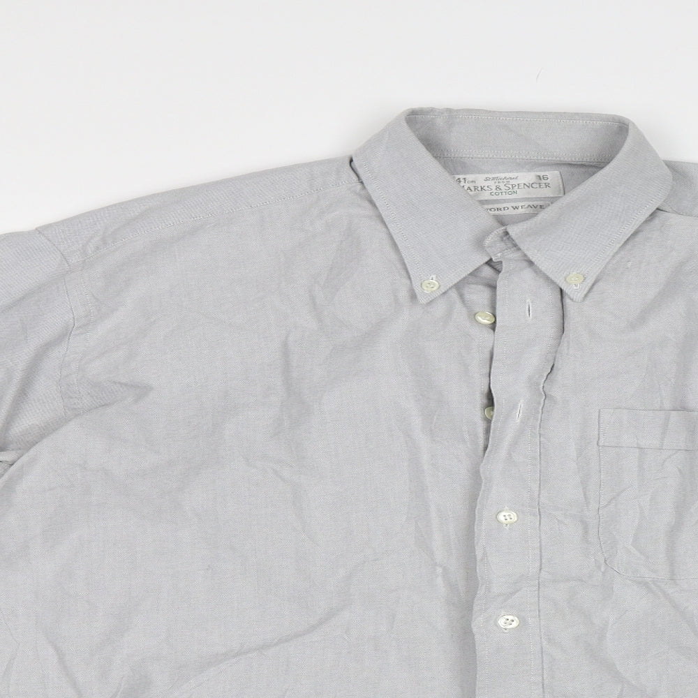 M&S Mens Grey    Dress Shirt Size 16
