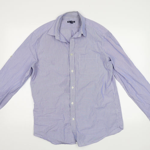 Gap Mens Blue Striped   Button-Up Size M